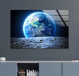 Earth View from Moon Tempered Glass Wall Art