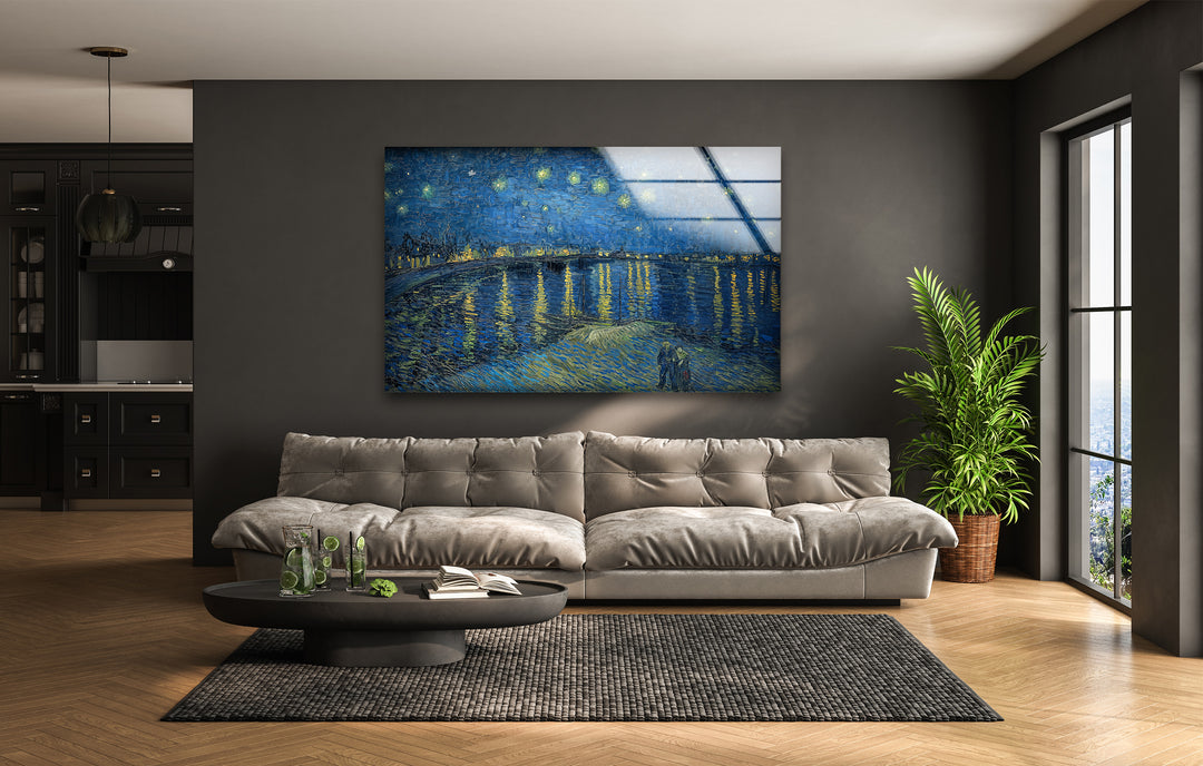 Van Gogh Starry Night Over the Rhône Glass Wall Art