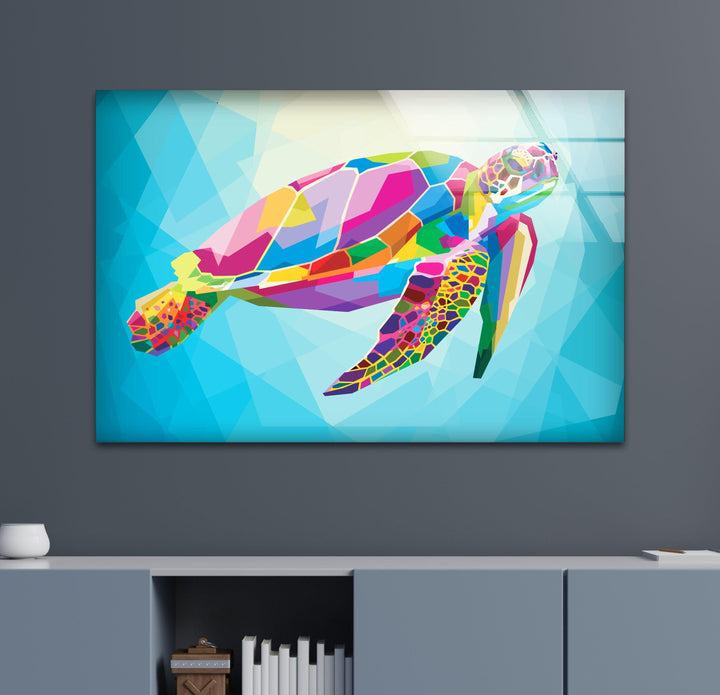 Colorful Caretta Glass Wall Art glass art painting, glass art for the Wall
