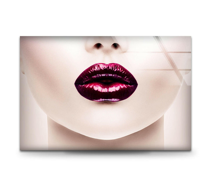 Red Lips Woman Cool Art Glass Wall Art Decorative Abstract Paintings on Glass