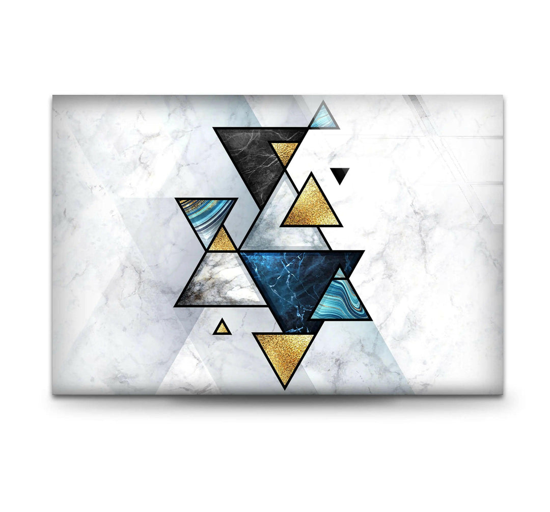 Geometric Abstract Marble Glass Wall Art print picture on glass, Tempered Glass Wall Art
