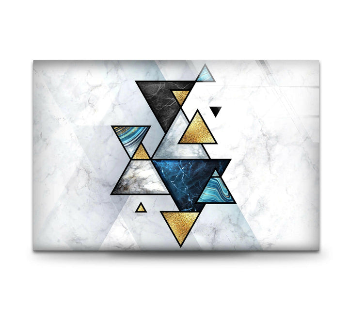 Geometric Abstract Marble Glass Wall Art print picture on glass, Tempered Glass Wall Art
