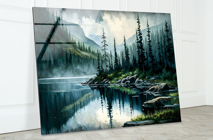 Nature Forest Green Glass Wall Art glass pictures for Wall, glass prints wall art
