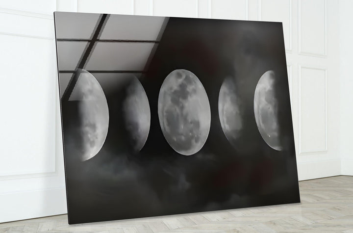 Moon Phases Glass Wall Art glass photo prints, glass picture prints
