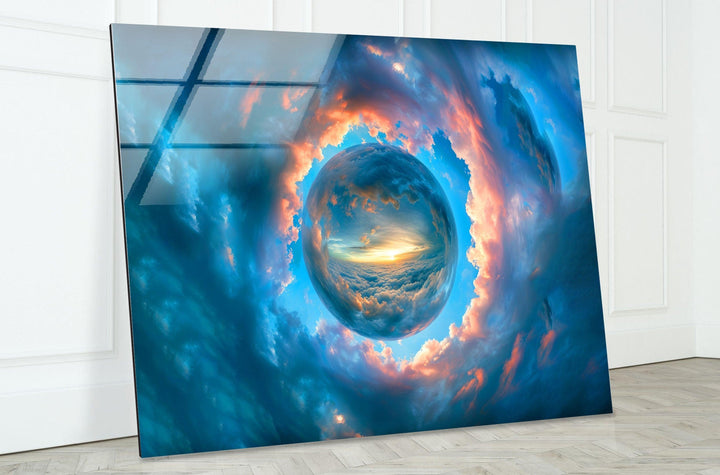 Bright Clouds Around The Sphere Glass Wall Art large glass photo prints, glass wall photos
