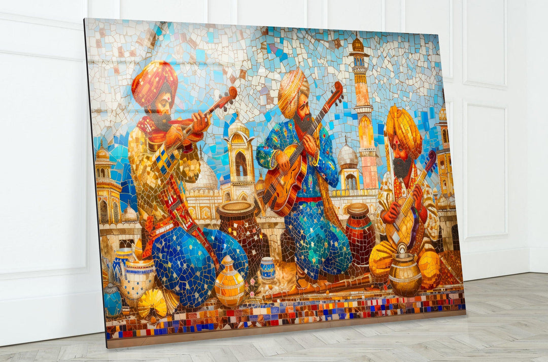 Mosaic Rajasthani City Glass Wall Art glass image printing, glass prints from photos
