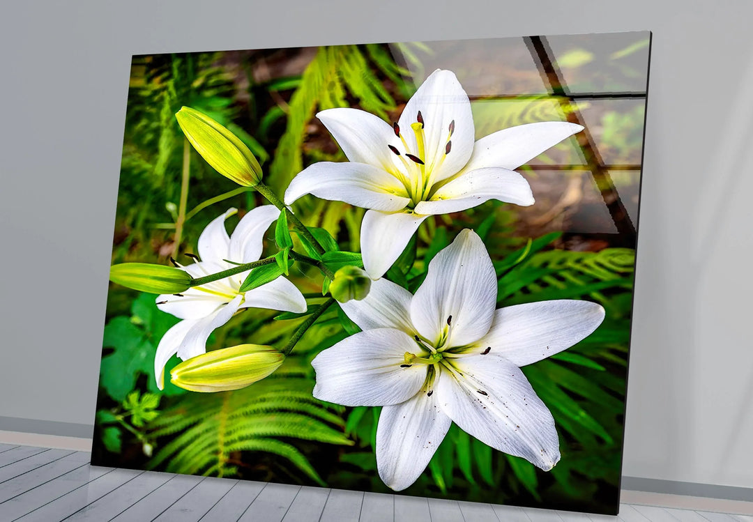 lily flower wall decals Horizontal / 20Wx14H''-(50x35cm)