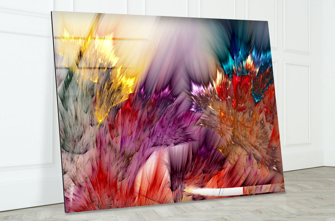 Explosion of Color Wall Art – Vivid Abstract Glass Print Design