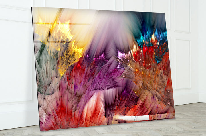 Explosion of Color Wall Art – Vivid Abstract Glass Print Design