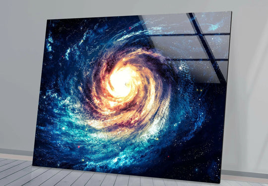 Space wall art galaxy with stars glass wall art glossy finish and cosmic artwork for a modern wall decor
