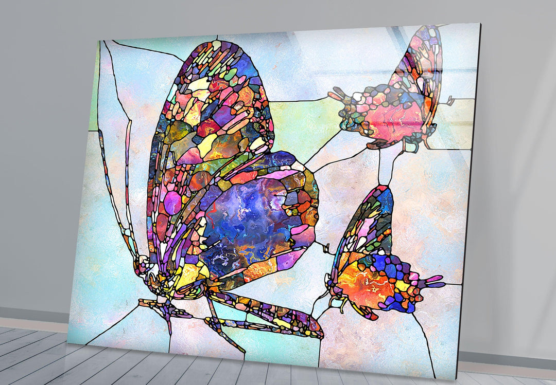 Mosaic Butterfly Glass Wall Art glass photo prints, glass picture prints