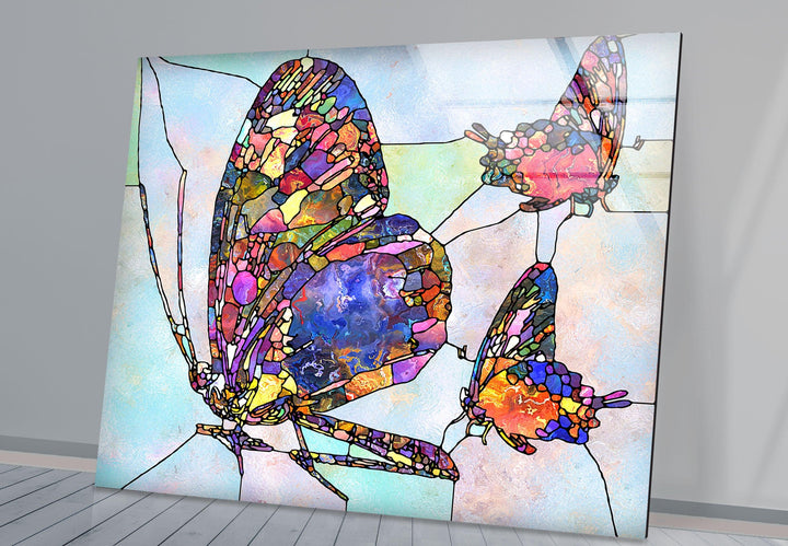 Mosaic Butterfly Glass Wall Art glass photo prints, glass picture prints