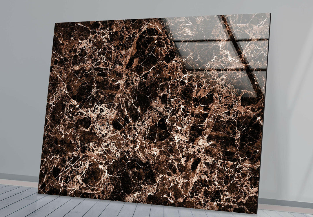 Copper & Black Marble Abstract Glass Wall Art art glass wall art, glass wall art pictures

