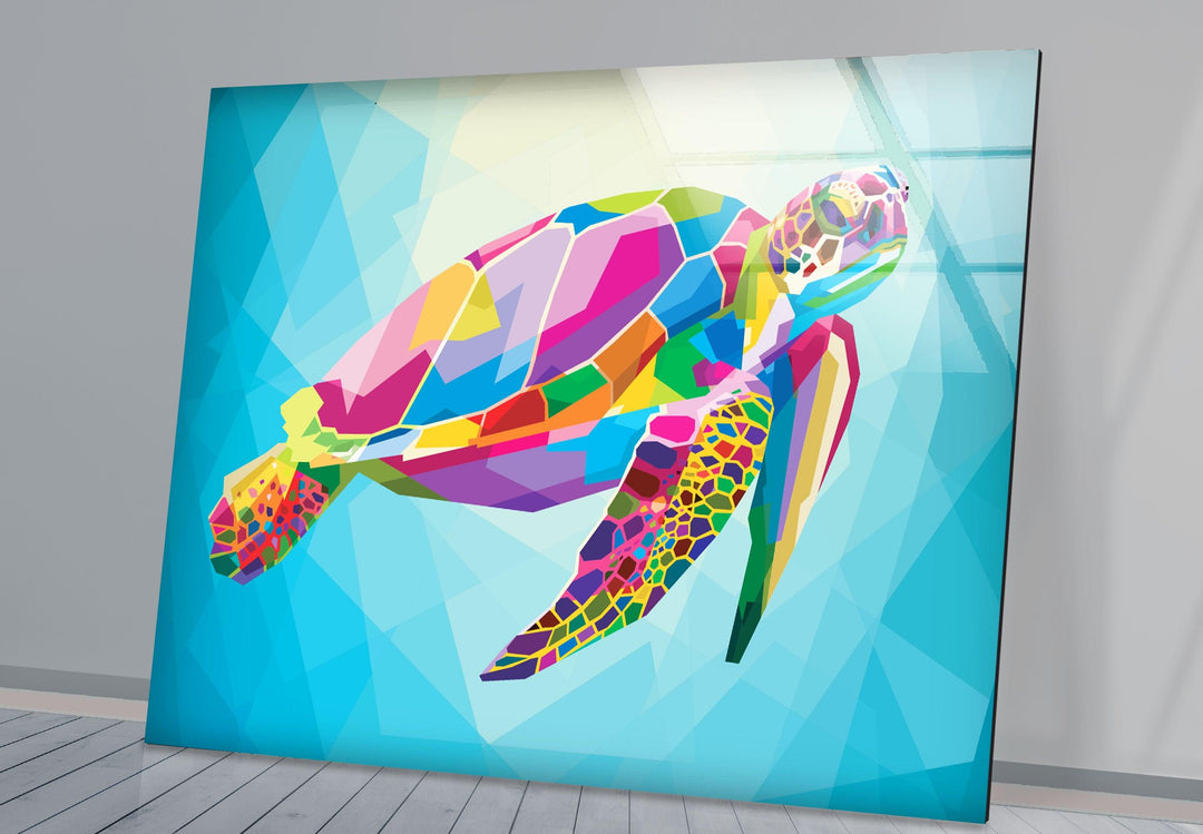 Colorful Caretta Glass Wall Art custom glass photo prints, large glass prints