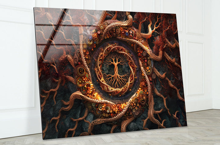 Tree With a Lot of Branches Glass Wall Art glass art painting, glass art for the Wall