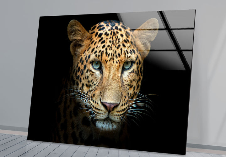 Leopard Portrait Glass Wall Art Glass Printing Wall Art, Print photos on glass
