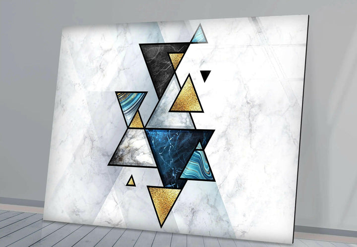 Geometric Abstract Marble Glass Wall Art large glass photo prints, glass wall photos
