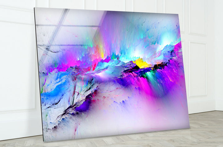 Color Burst Abstract Wall Art – Bright Iridescent Glass Print