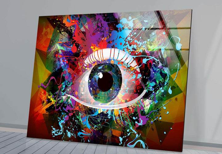 The Colorful Eye Abstract Tempered Glass Art & Cool Abstract