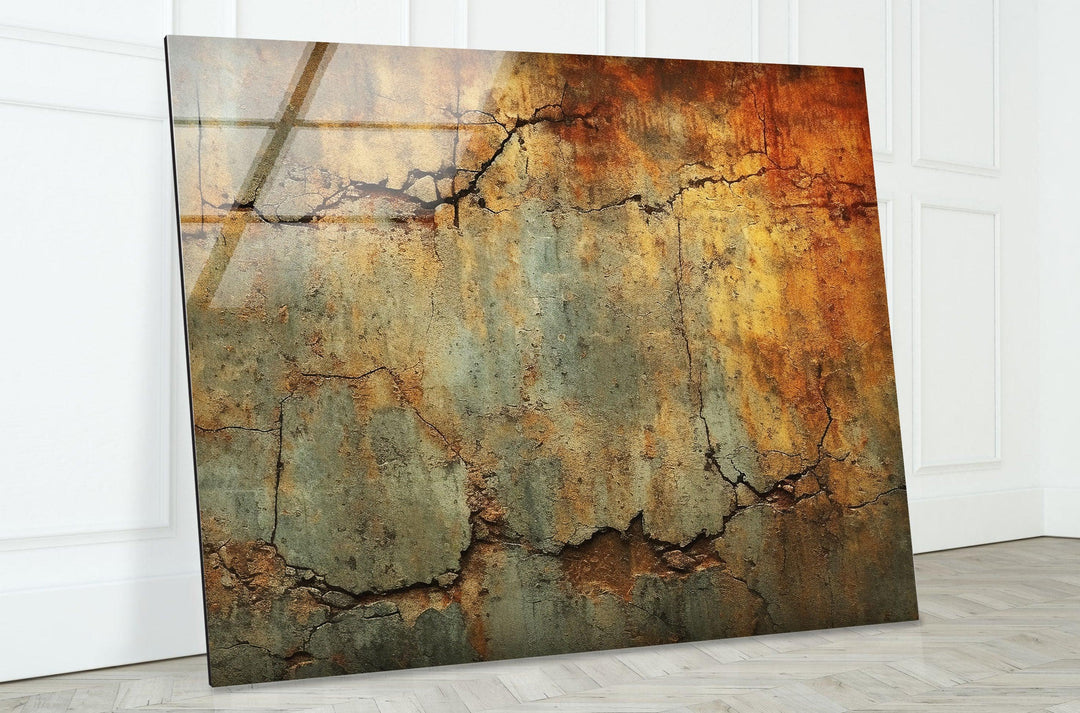 Rustic Cracked Wall Art – Vintage Texture Glass Artwork for Home - MyPhotoStation