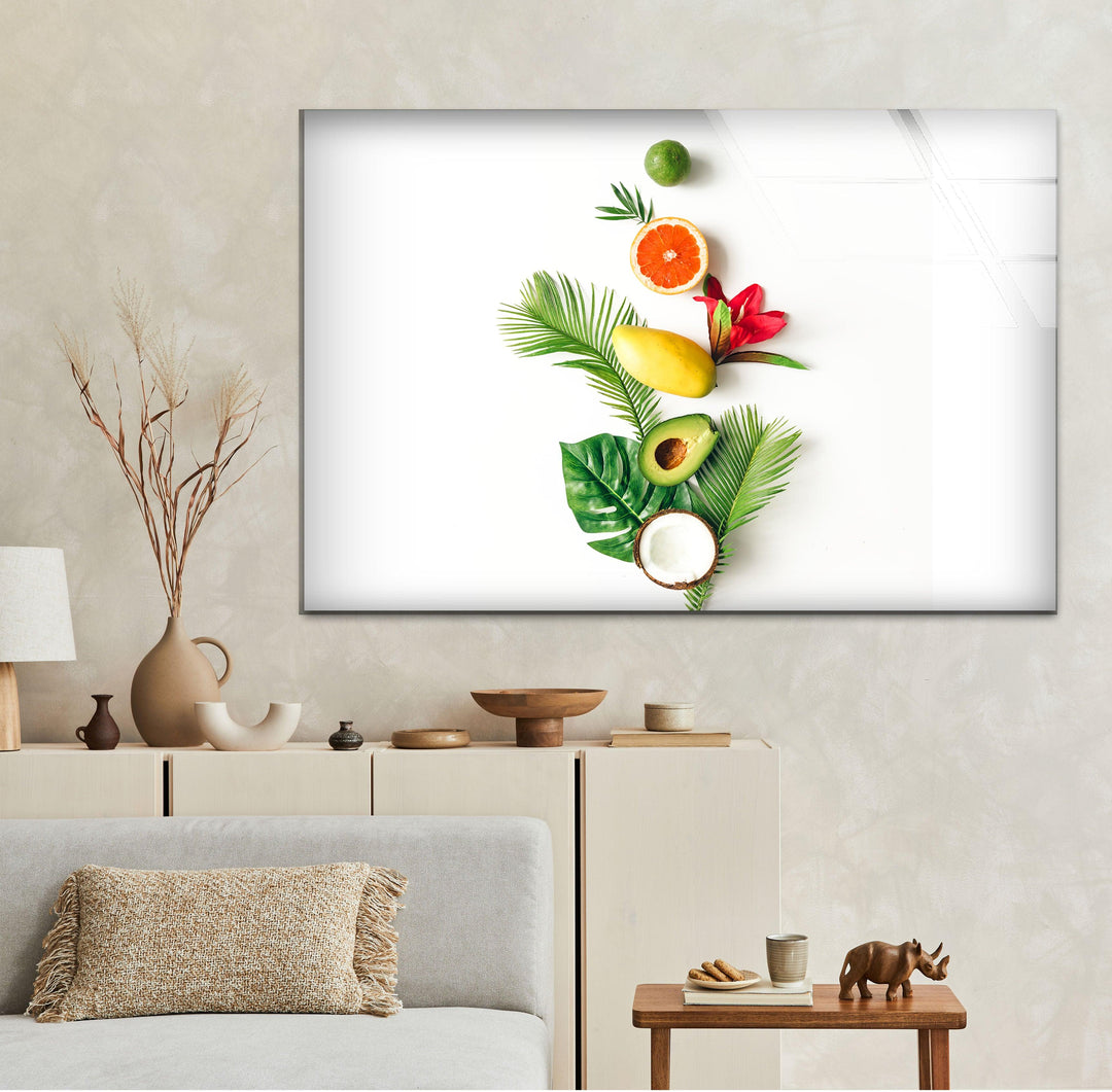 Fruits Kitchen Glass Wall Art, art glass wall art, glass wall art pictures