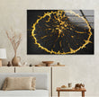 3D Gold Leaf Tempered Glass Wall Art