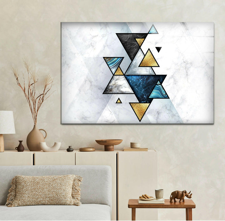 Geometric Abstract Marble Glass Wall Art custom glass pictures, glass art prints
