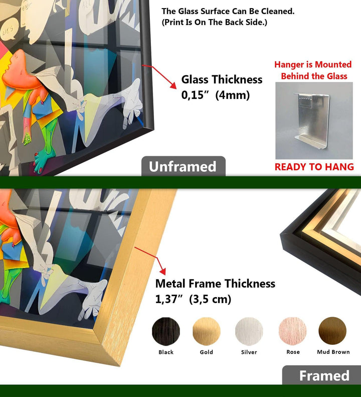 Guernico by Picasso Glass Wall Art