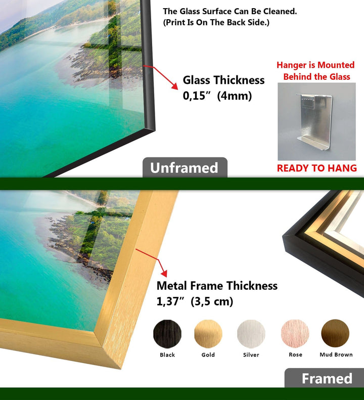 Tropische Land- und Ozean-Wandkunst aus Glas