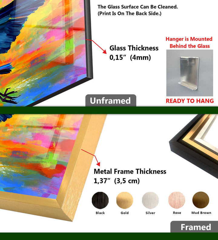 Soaring Radiance – Lebendige Flug-Wandkunst aus Glas