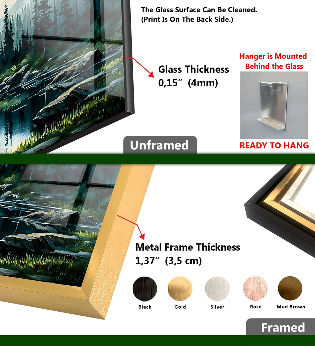 Naturwald Grünes Glas Wandkunst