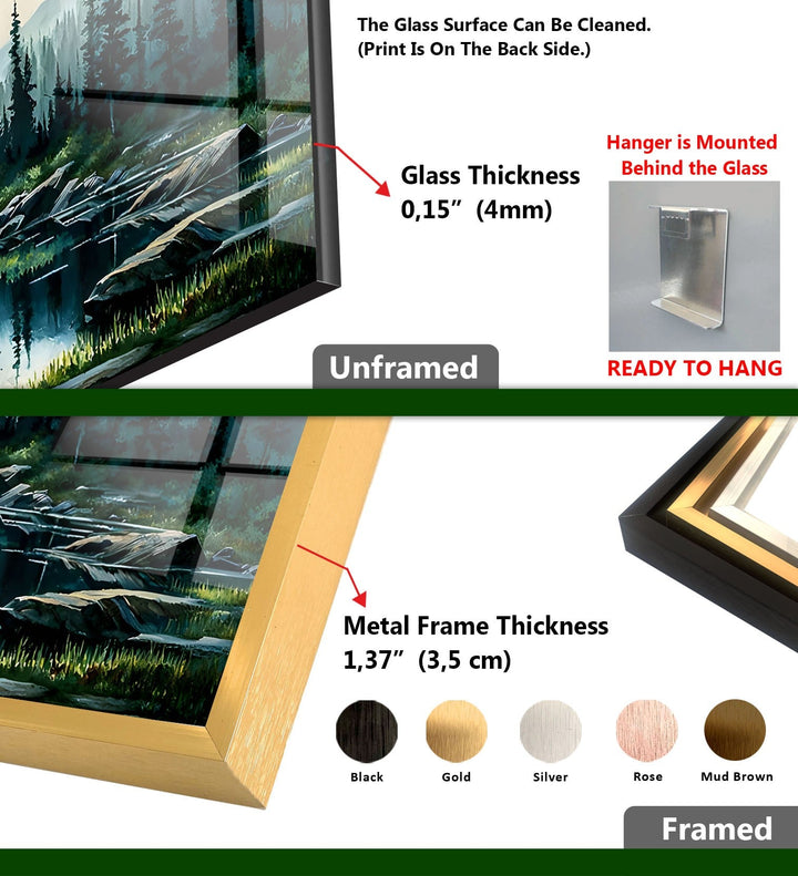 Naturwald Grünes Glas Wandkunst