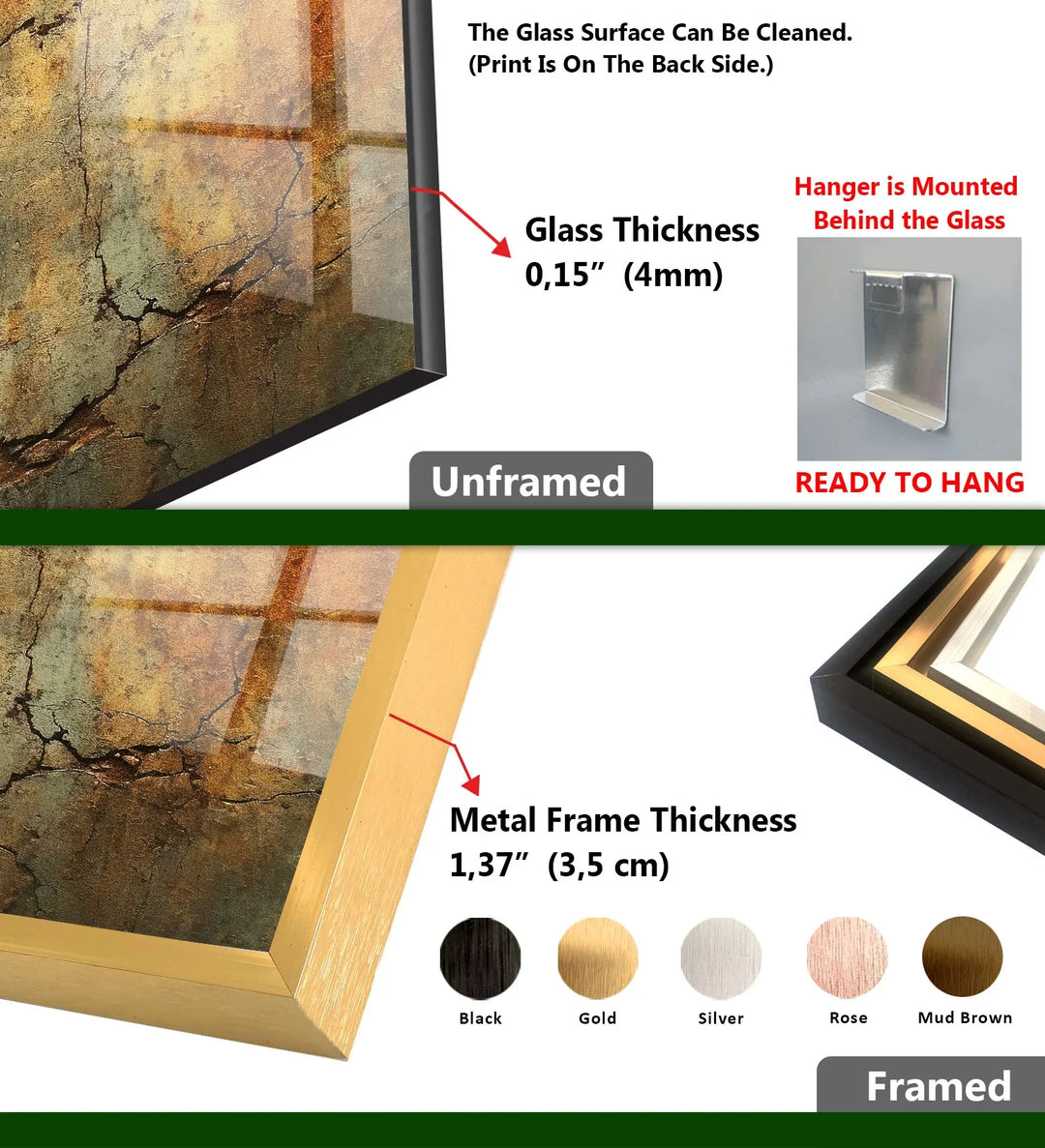 Rustic Cracked Wall Art – Vintage Texture Glass Artwork for Home - MyPhotoStation