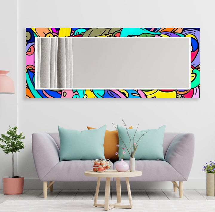 Stained Pop Art Wall Mirror big mirror for living room
