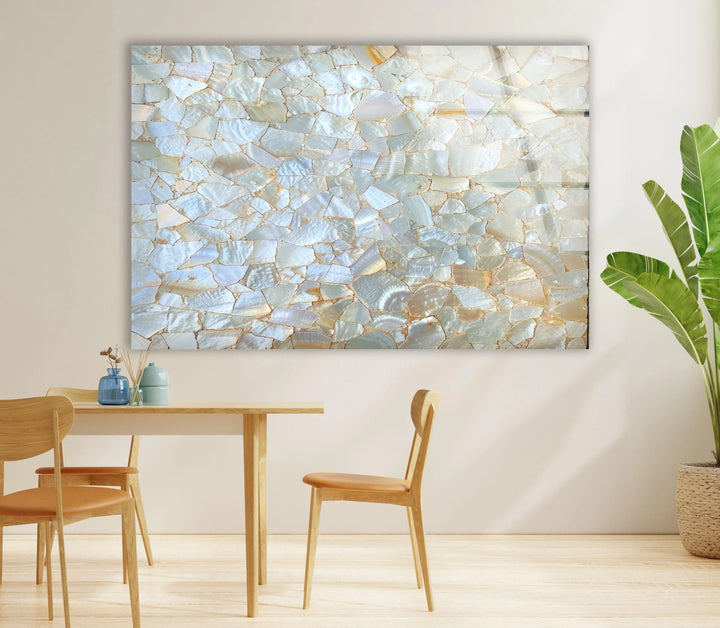 White Cracked Marble Design Glass Wall Art glass wall decor, glass wall art decor
