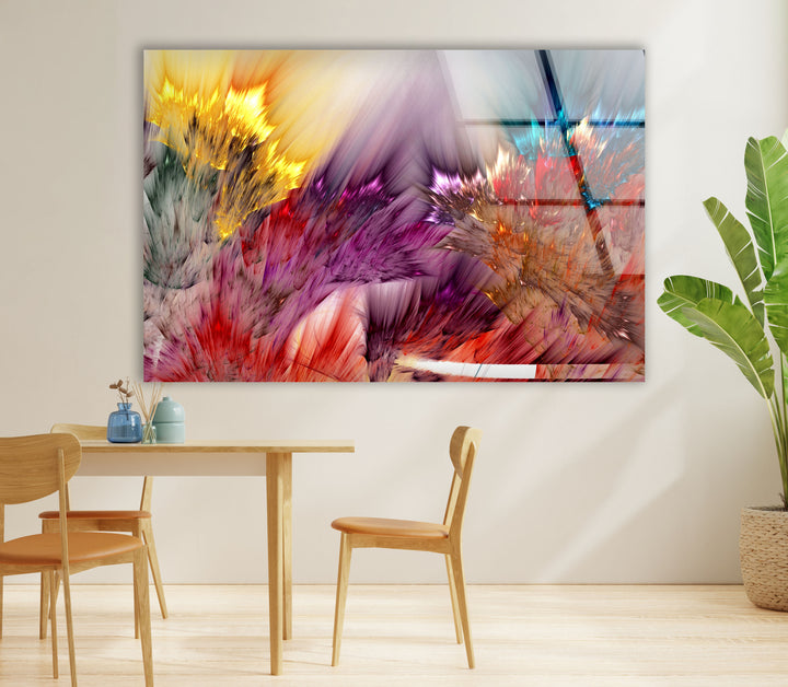 Explosion of Color Wall Art – Vivid Abstract Glass Print Design