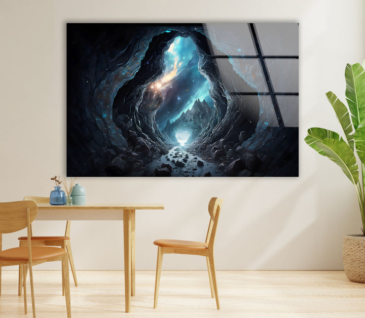 Aurora Prism Wall Art – Radiant Cosmic Glass Print Decor
