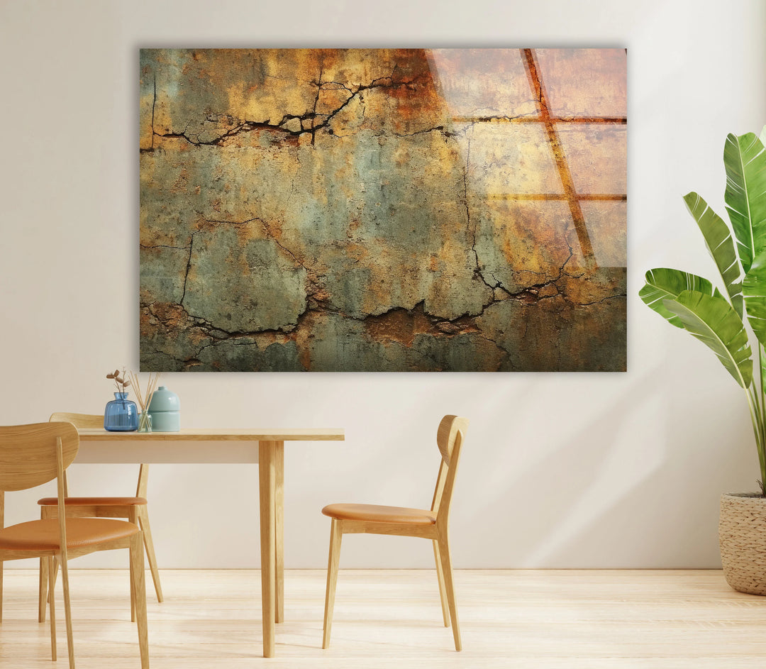 Rustic Cracked Wall Art – Vintage Texture Glass Artwork for Home - MyPhotoStation
