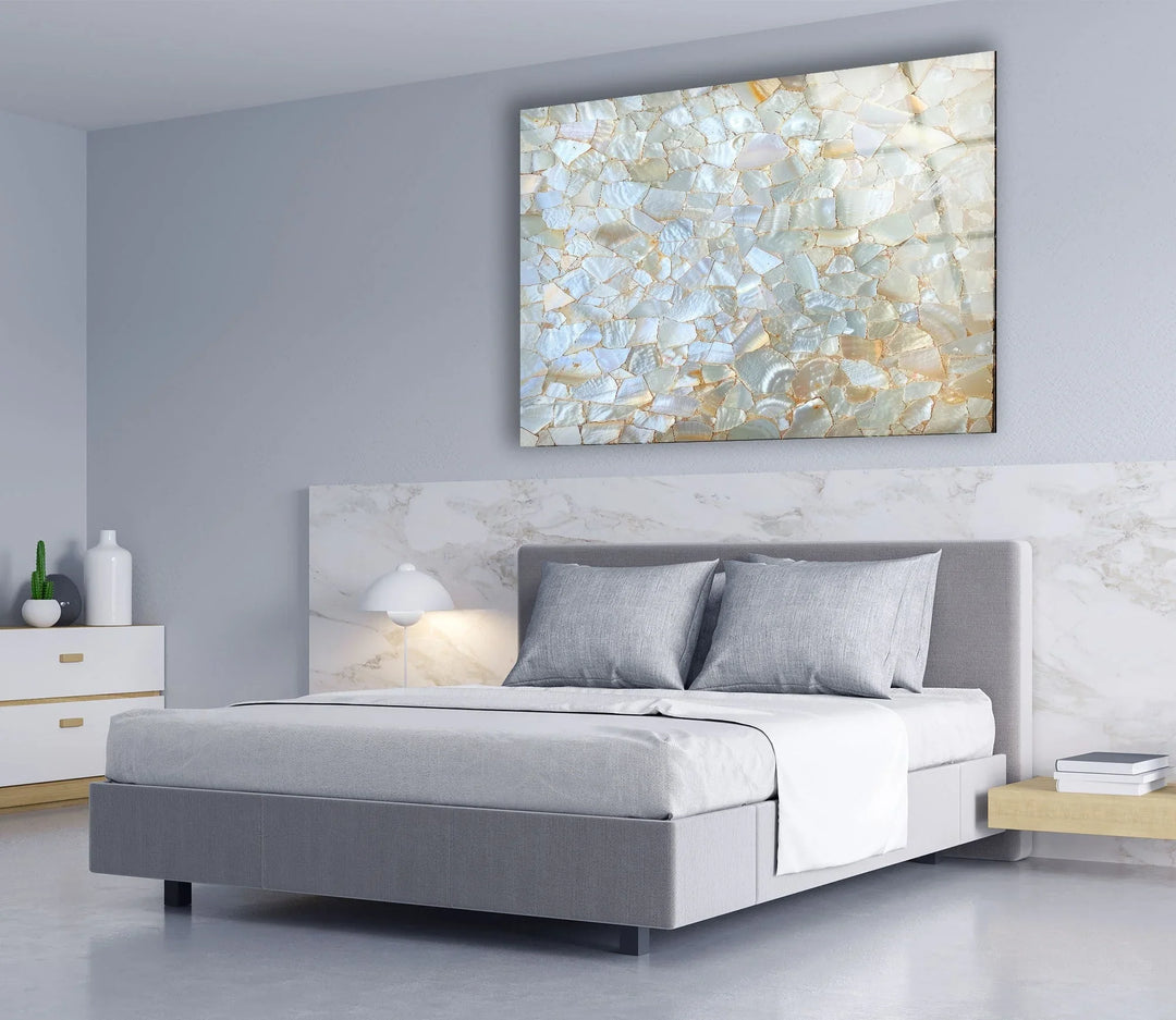 White Cracked Marble Design Glass Wall Art art glass wall art, glass wall art pictures
