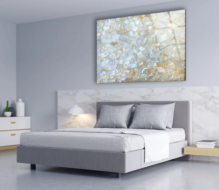 White Cracked Marble Design Glass Wall Art art glass wall art, glass wall art pictures
