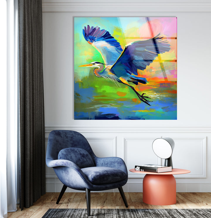Soaring Radiance – Lebendige Flug-Wandkunst aus Glas