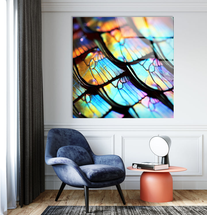 Serene Horizon Wandkunst – Minimalistischer abstrakter Glasdruck 