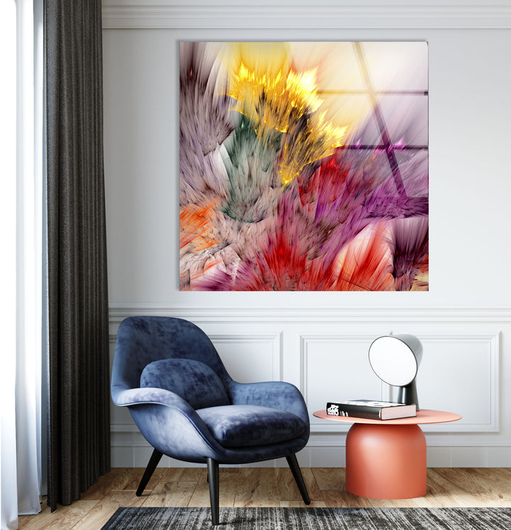 Explosion of Color Wall Art – Vivid Abstract Glass Print Design