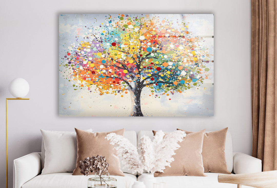 Color Splash Tree Glass Wall Art glass pictures for Wall, glass prints wall art
