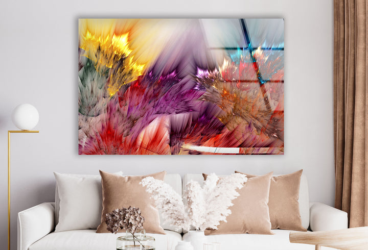 Explosion of Color Wall Art – Vivid Abstract Glass Print Design