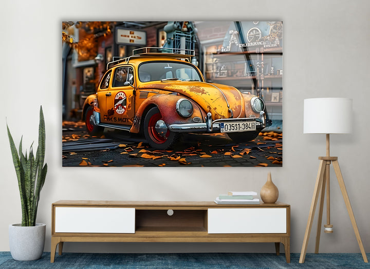 Old Volkswagen Car Glass Wall Art stained glass wall art, stained glass wall decor
