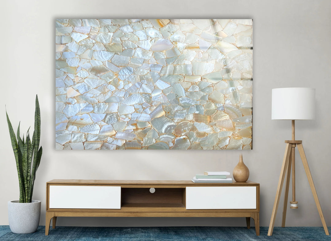 White Cracked Marble Design Glass Wall Art custom glass photo prints, large glass prints
