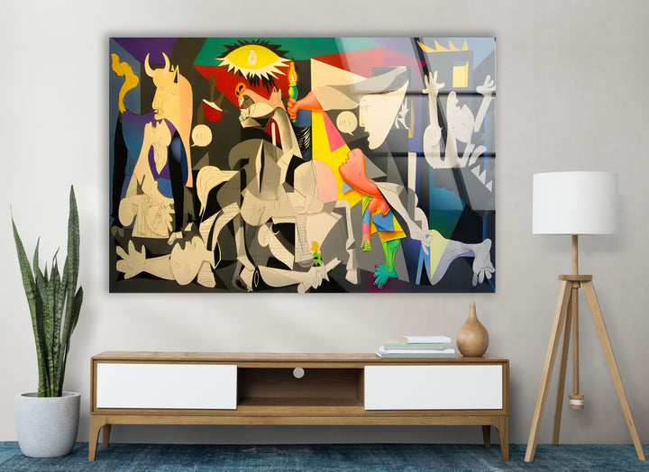 Guernico by Picasso Glass Wall Art print picture on glass, Tempered Glass Wall Art
