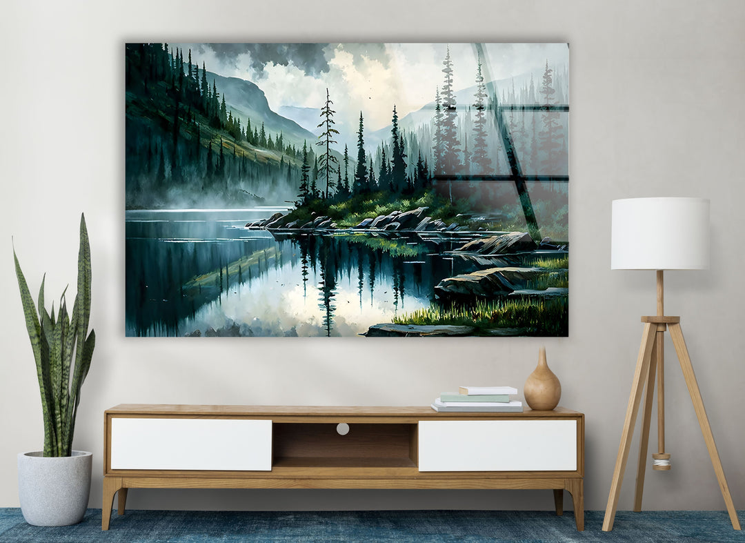 Nature Forest Green Glass Wall Art large glass photo prints, glass wall photos
