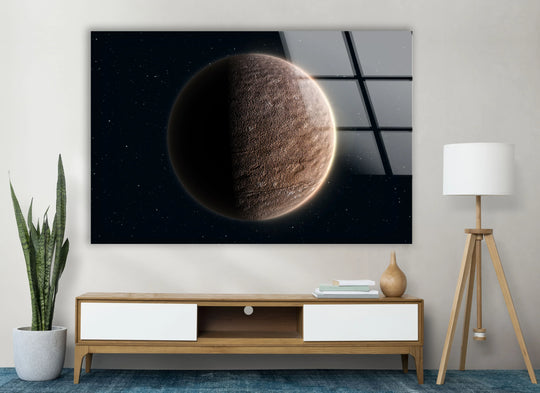 Lunar Surface Wall Art – Minimalist Space Glass Print - MyPhotoStation